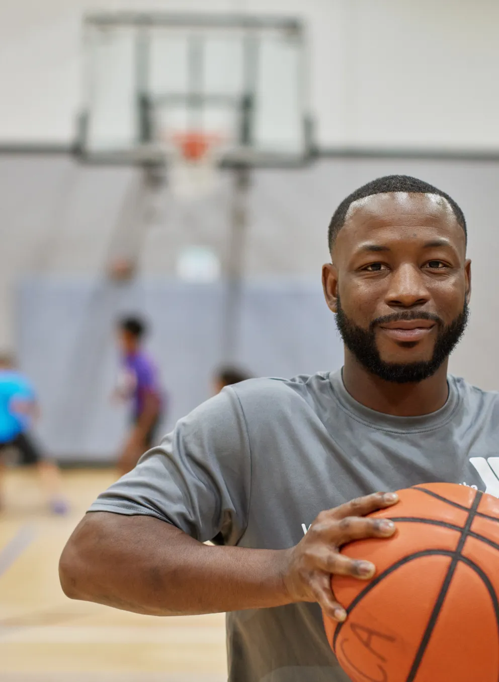Basketball Player holding basketball